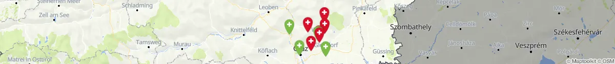 Kartenansicht für Apotheken-Notdienste in der Nähe von Sankt Kathrein am Offenegg (Weiz, Steiermark)